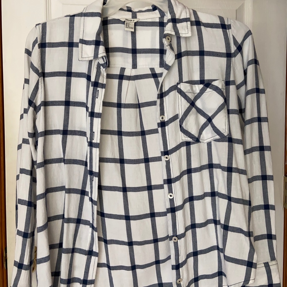 COPY - Striped flannel long sleeve shirt.